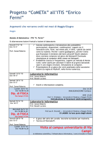 Progetto “CoMETA” all`ITIS “Enrico Fermi”