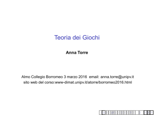 Teoria dei Giochi - Dipartimento di Matematica