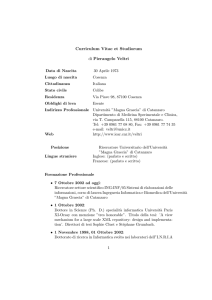 Curriculum Vitae et Studiorum di Pierangelo Veltri