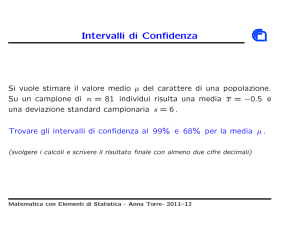 Intervalli di Confidenza - Dipartimento di Matematica