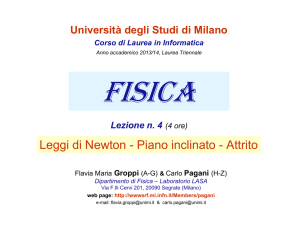Leggi di Newton - Piano inclinato