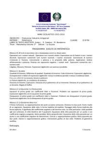PROGRAMMA SVOLTO DI MATEMATICA Operazioni con i numeri