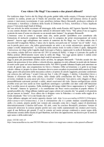 Cosa videro i Re Magi? Una cometa o due pianeti
