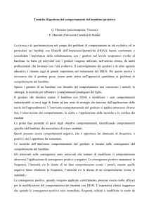 Tecniche di gestione del comportamento del bambino iperattivo