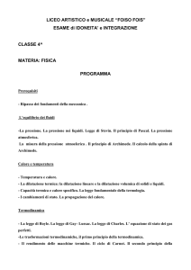 LICEO ARTISTICO e MUSICALE “FOISO FOIS” ESAME di IDONEITA