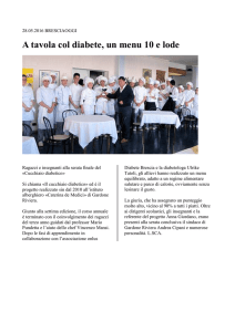 A tavola col diabete, un menu 10 e lode (BresciaOggi 28.05.2016)