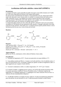 sintesi dell`ASPIRINA