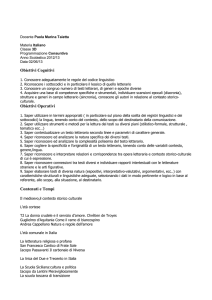Obiettivi Cognitivi Obiettivi Operativi Contenuti e Tempi