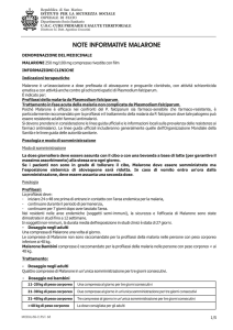 CHEMIOPROFILASSI ANTIMALARICA con MALARONE
