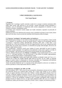 I precursori della socilogia