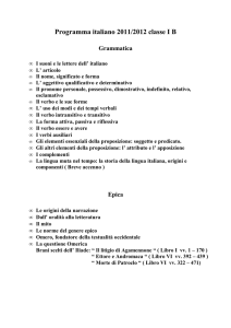 Programma italiano 2011/2012 classe IB Grammatica