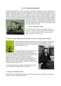 Le tre rivoluzioni industriali