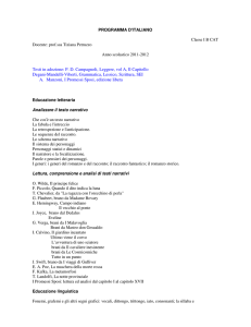Testi in adozione: P. D. Campagnoli, Leggere, vol A, Il Capitello