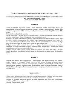 Conoscenze richieste per l`accesso