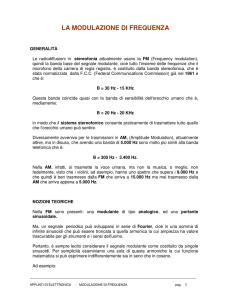 LA MODULAZIONE DI FREQUENZA
