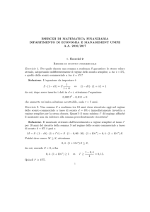 ESERCIZI DI MATEMATICA FINANZIARIA DIPARTIMENTO