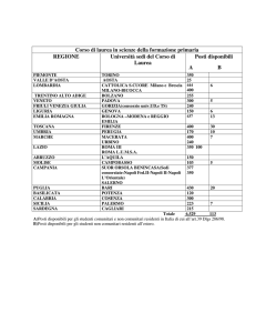 Corso di laurea in scienze della formazione primaria REGIONE