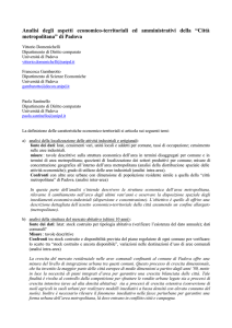 Analisi degli aspetti economico-territoriali ed amministrativi della