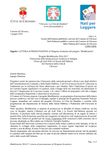 Pag. 1 a 2 Bimblioteche 2016/17, Lettera di presentazione al