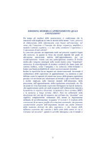 1 EMOZIONI, MEMORIA E APPRENDIMENTO: QUALI
