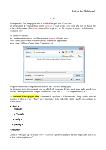 Prof.ssa Sara Michelangeli HTML Per imparare a fare una pagina