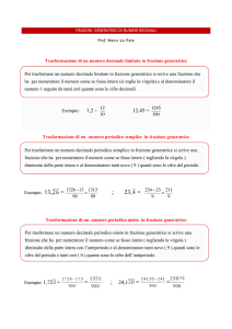Frazioni generatrici