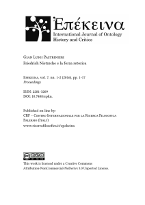 GLP Friedrich Nietzsche e la forza retorica