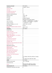 Funzioni principali PDP-4280XA Dimensioni 42 pollici / 106 cm