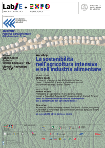 La sostenibilità nell`agricoltura intensiva e nell`industria alimentare