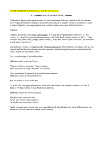 L`APOSTROFE e LA PERSONIFICAZIONE Definizione: figura