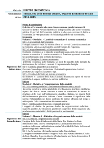 Materia: DIRITTO ED ECONOMIA Ammissione: Terza
