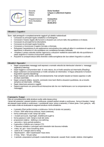 Obiettivi Cognitivi Obiettivi Operativi Contenuti e Tempi