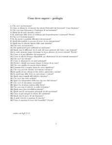 Cosa devo sapere - geologia