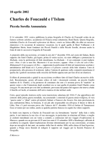 Charles de Foucauld e l`Islam - Incontri di discernimento e solidarietà