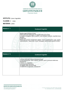 MATERIA: Latino - Istituto Giovanni Paolo II