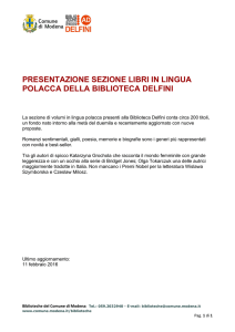Presentazione sezione in lingua polacca