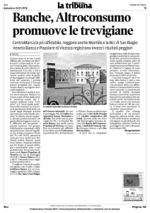 Banche, Altroconsumo promuove le trevigiane