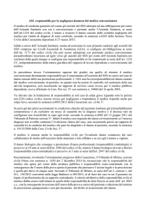 ASL responsabile per la negligenza dannosa del medico
