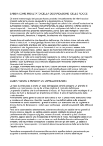 sabbia come risultato della degradazione delle rocce