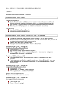 Anomalie dei ritorni venosi sistemici e polmonari Anomalie