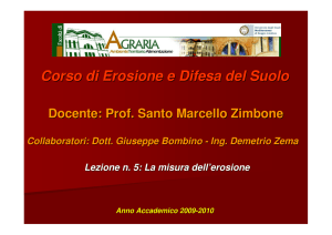 Corso di Erosione e Difesa del Suolo