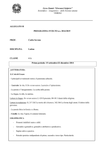 programma svolto 4 A latino prof.ssa C. Savona