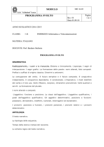 modulo programma svolto