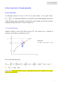 Forze conservative, energia potenziale, conservazione