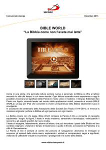 BIBLE WORLD “La Bibbia come non l`avete mai letta”