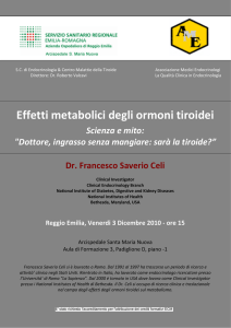 Effetti metabolici degli ormoni tiroidei