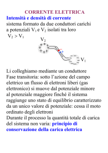CORRENTE ELETTRICA Intensità e densità di corrente