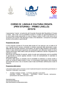corso di lingua e cultura croata (prvi stupanj