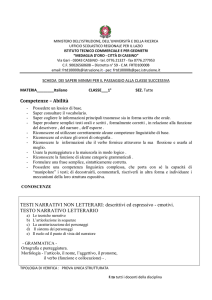 Competenze – Abilità TESTI NARRATIVI NON LETTERARI