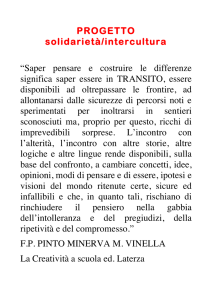 PROGETTO solidarietà intercultura